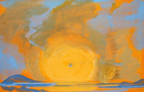 Sunrise, 11 x 17, acrylic on canvas, 2011. Sunrise, 11 x 17, acrylic on canvas, 2011.